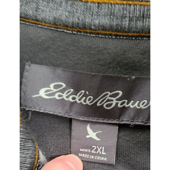 Eddie Bauer Gray Quilted Pullover Men's Size 2X Sweater Quarter Zip Pocket Warm - Picture 4 of 5